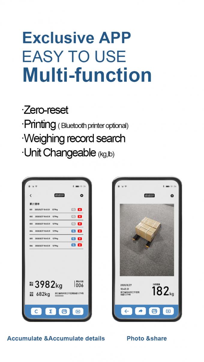 المقياس الإلكتروني المحمول للصمام 4500kg APP التحكم الصناعي 5
