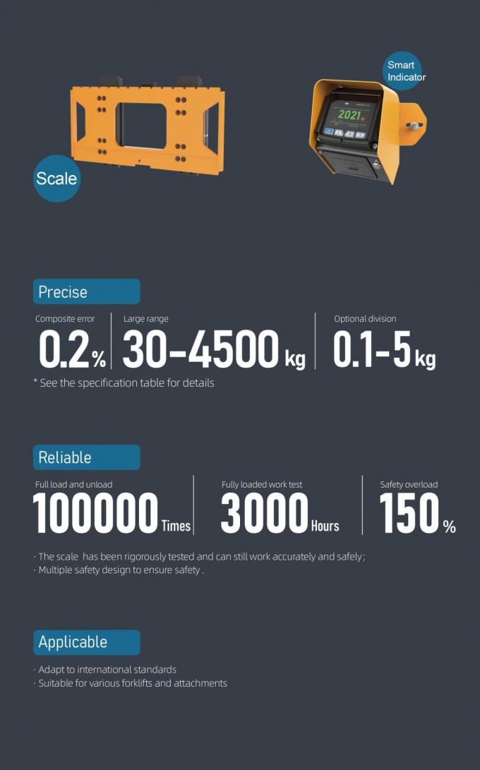 حساب الميزان للشاحنات الرافعة ، مؤشر وزن الحمل للشاحنات الرافعة 4500kg الميزان للشاحنات الرافعة 4